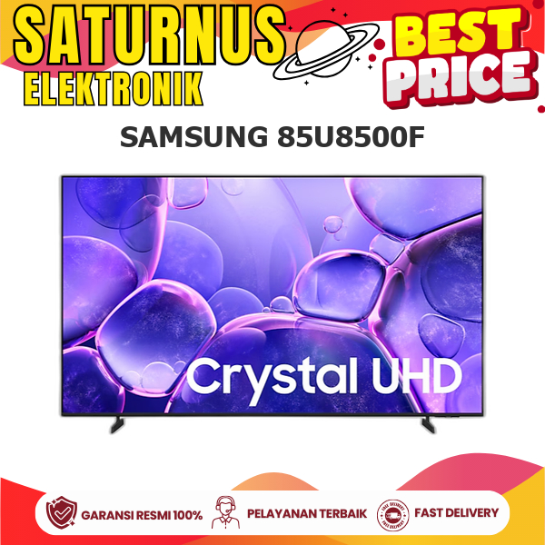 SAMSUNG 85U8500F SMART TV 85 INCH CRYSTAL PROCESSOR 4K UHD TIZEN OS Q-SYMPHONY Solar Cell Remote UA8