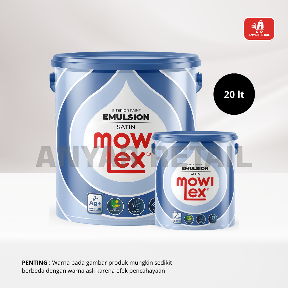 Mowilex Emulsion Satin White Cat Tembok Interior 20 Ltr