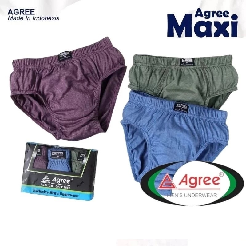 6 Pcs - Celana Dalam Pria Agree 8889 | CD Pria Dewasa Katun Original | CD Laki-laki Maxi | YOMORO