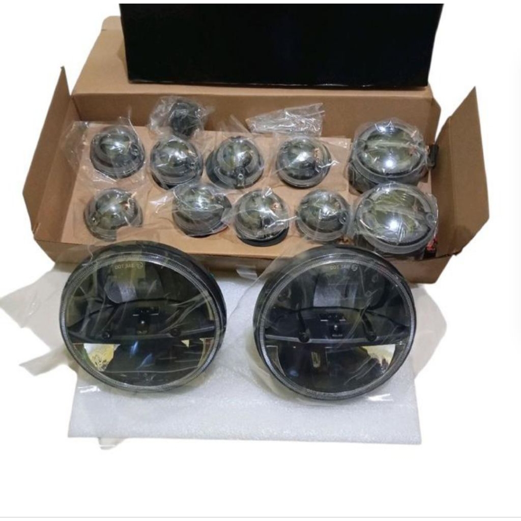 Paket Lampu Led Land Rover Defender Trucklite+ Upgrade Lampu Led Full Set 10Pics Kaca Smoke Land Rov