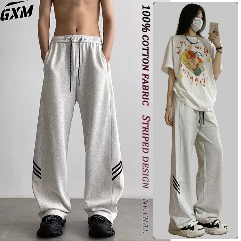 celana casual korea,celana katun pria,celana unisex baggy, celana bergaris, celana pria korean style