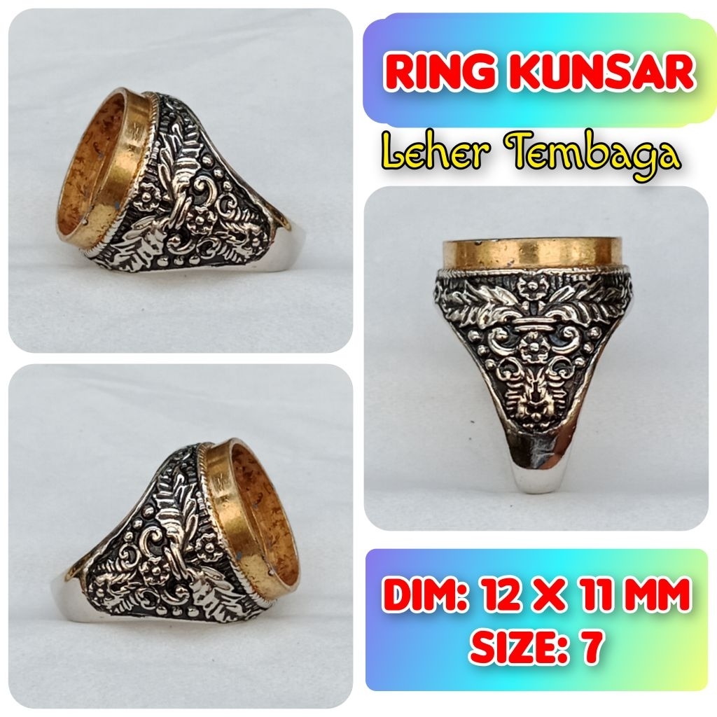 Cincin Emban Batu Akik dan Permata Leher Tembaga.10