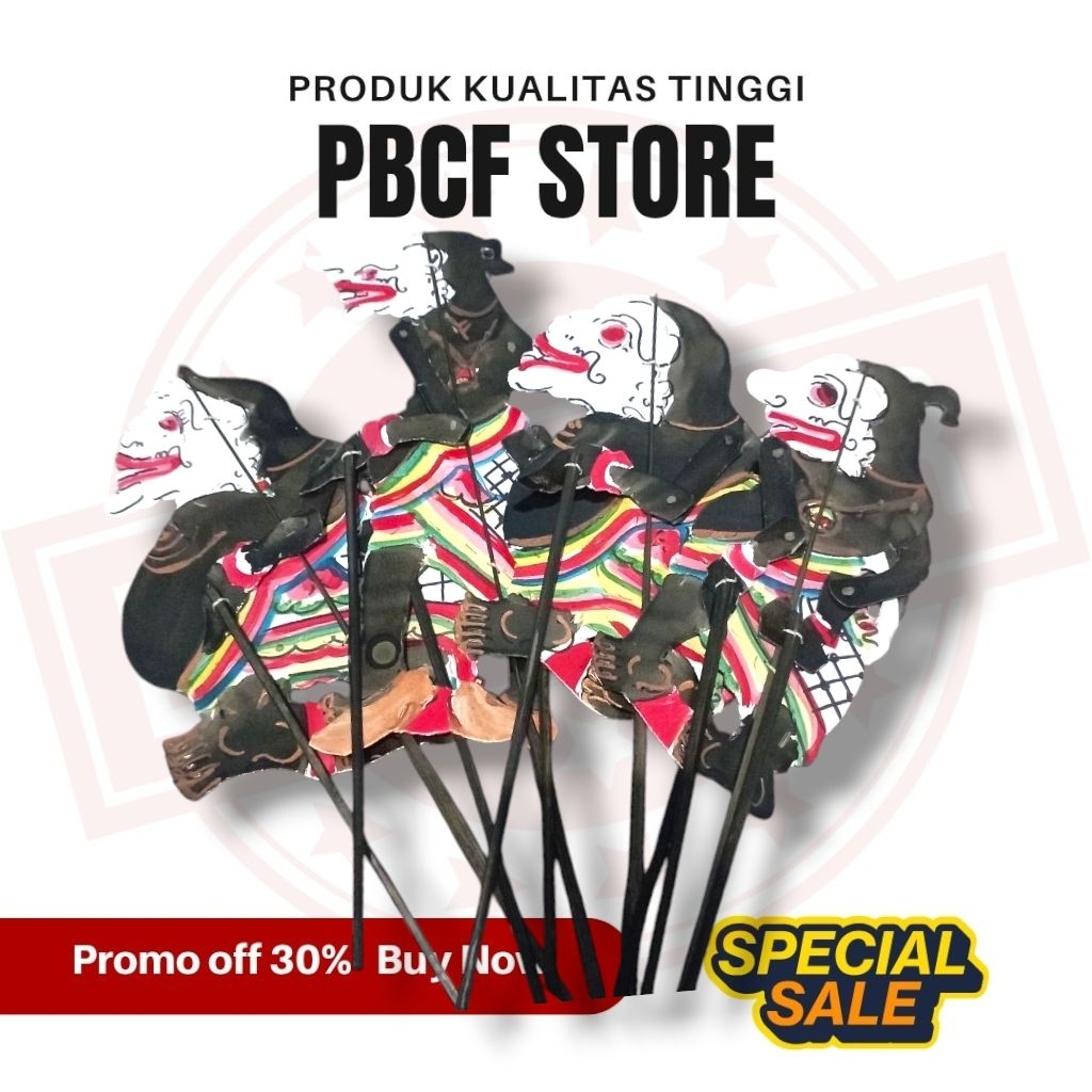 PBCF STORE Paket Murah Punokawan/Punakawan WAYANG kulit kertas mainan itinggi wayang 45cm ukuran sta