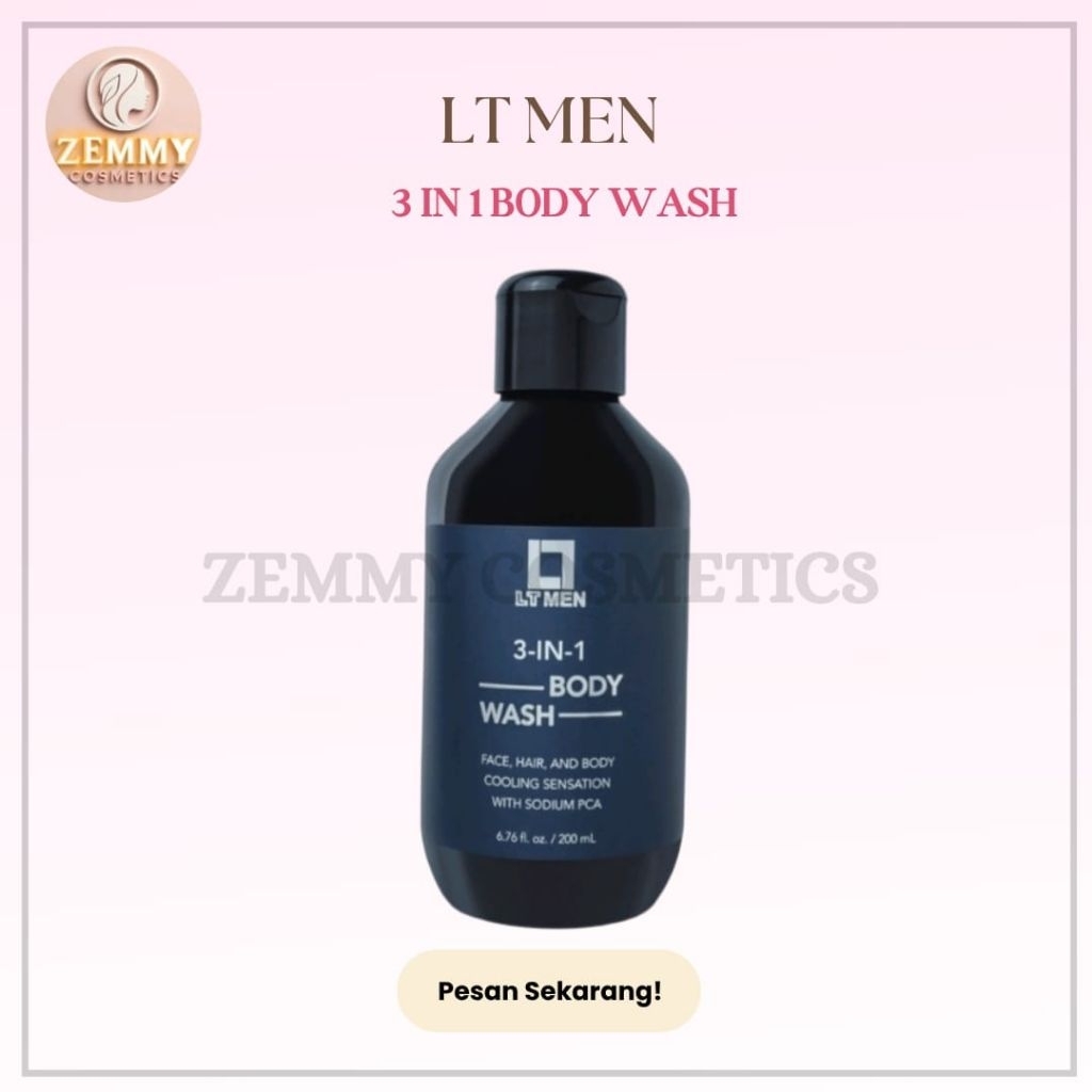 [ORIGINAL 100% BPOM] LT MEN 3 IN 1 BODY WASH (untuk Wajah, Badan, Rambut)