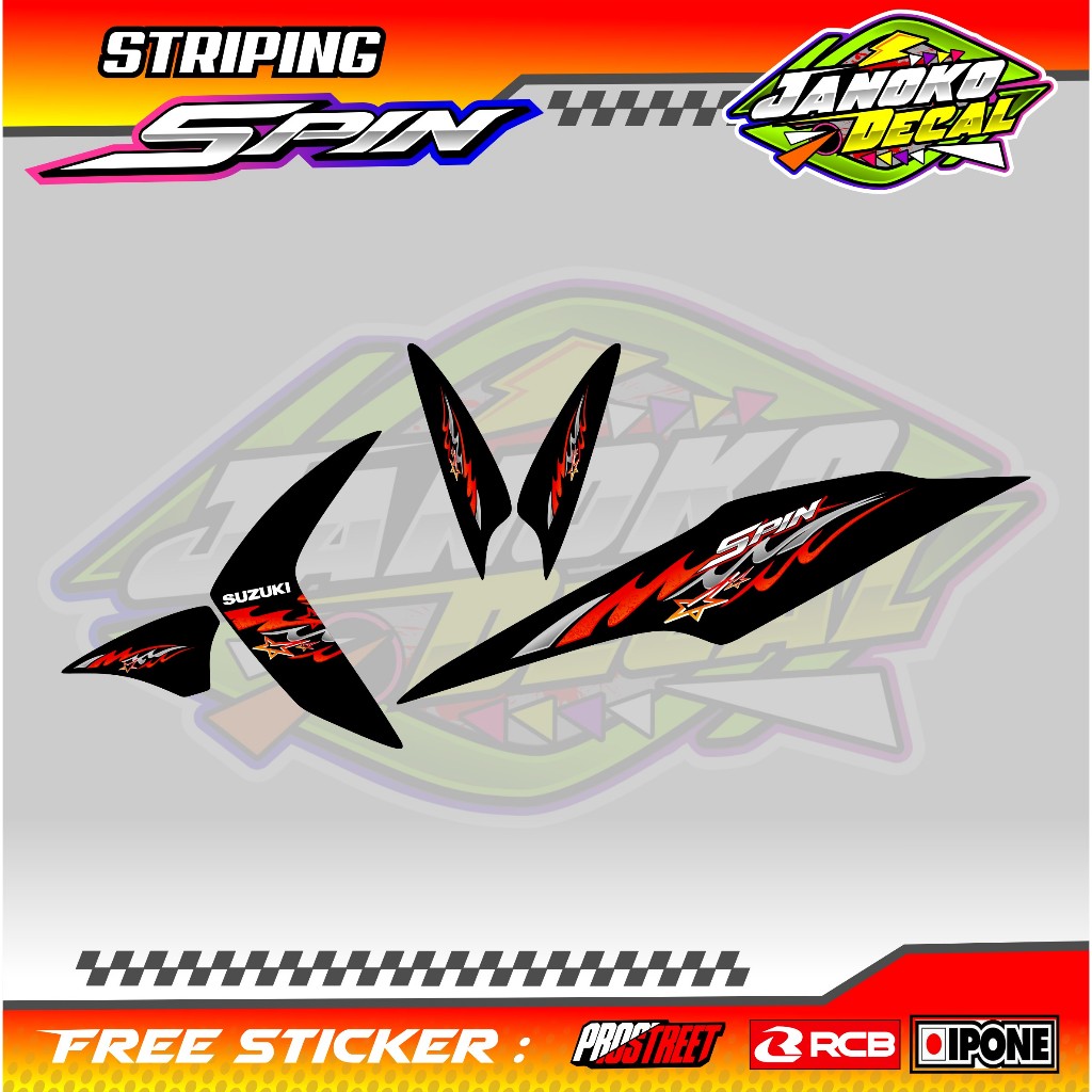 STRIPING VARIASI MOTOR SUZUKI SPIN 125 - BINTANG / STICKER LIST VARIASI SUZUKI SPIN 125