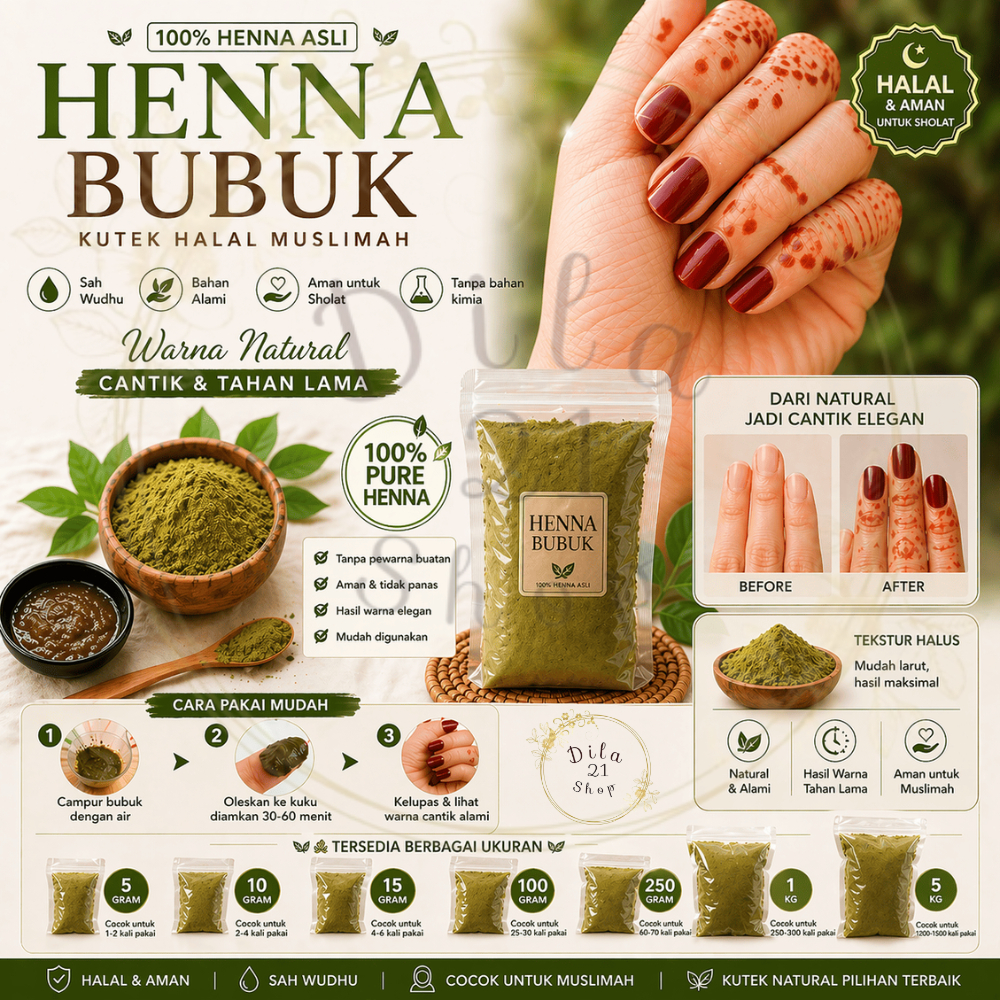 HENNA BUBUK arab | INAI HALAL | pacar kuku kutek muslimah halal DAN RAMBUT 100% ORIGINAL