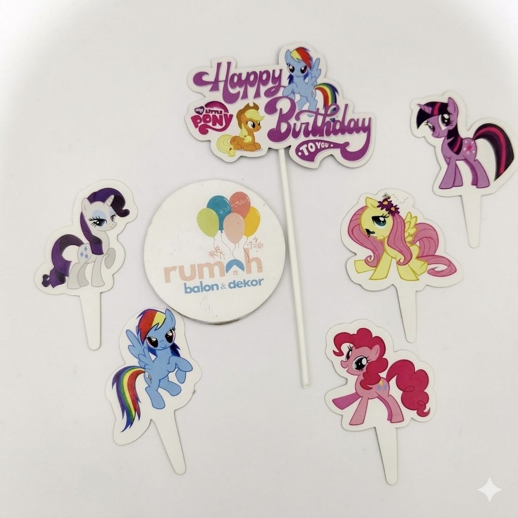 TOPPER CAKE KARAKTER LITTLE PONY / TOPPER KUE LITTLE PONY / HIASAN KUE ULANG TAHUN / CAKE TOPPER HAP