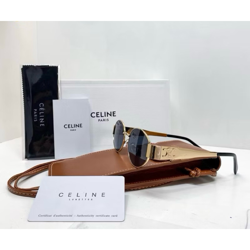 Kacamata Hitam Pria Wanita Celine Tas Slempang Cokelat Fashion Hits Premium Kotak Oval Kacamata Sung