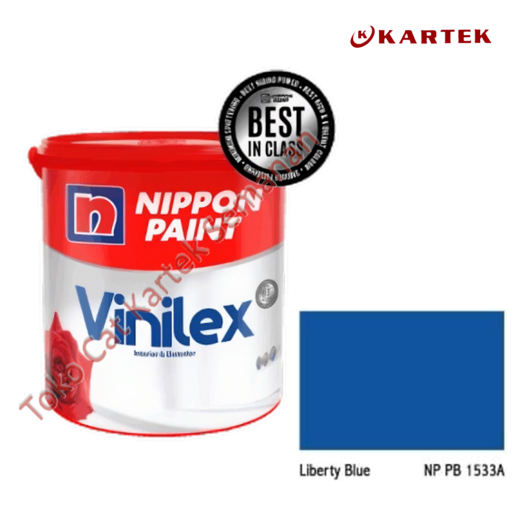 Nippon Paint Vinilex LIBERTY BLUE NP PB 1533A Cat Tembok Interior Eksterior Biru Tua 1kg 5kg