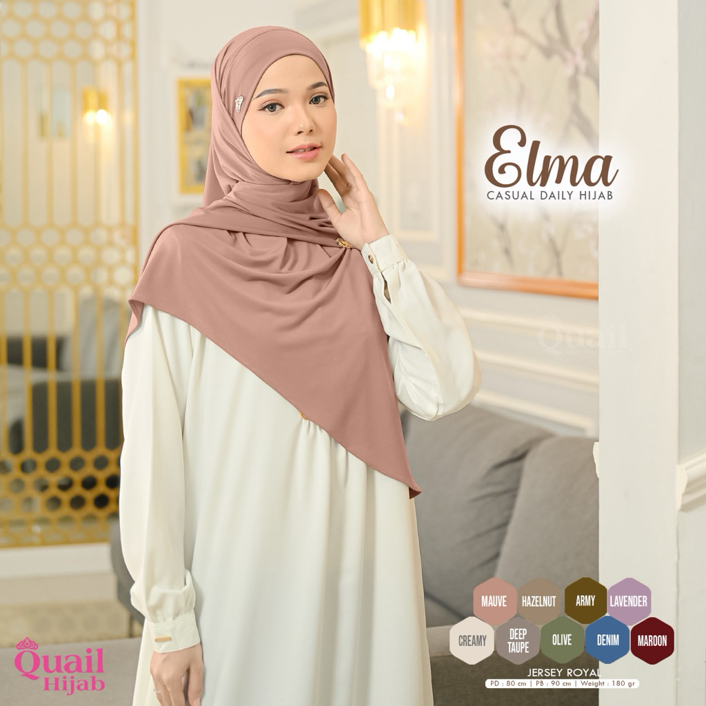 Quail Hijab - ELMA HIJAB INSTAN ORI QUAIL JERSEY PREMIUM ORIGINAL QUAIL HIJAB