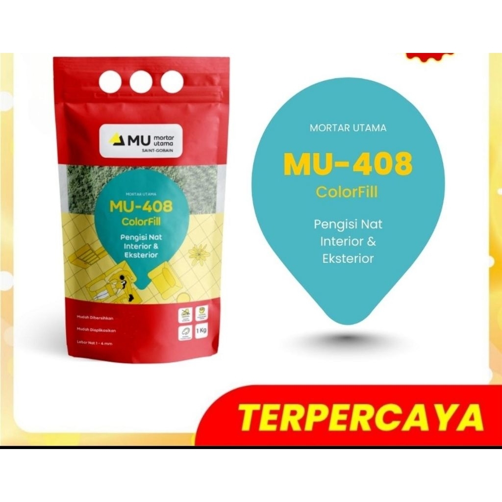 MU 408 ColorFill Pengisi Nat Interior dan Eksterior 1 kg Super White Warna Putih