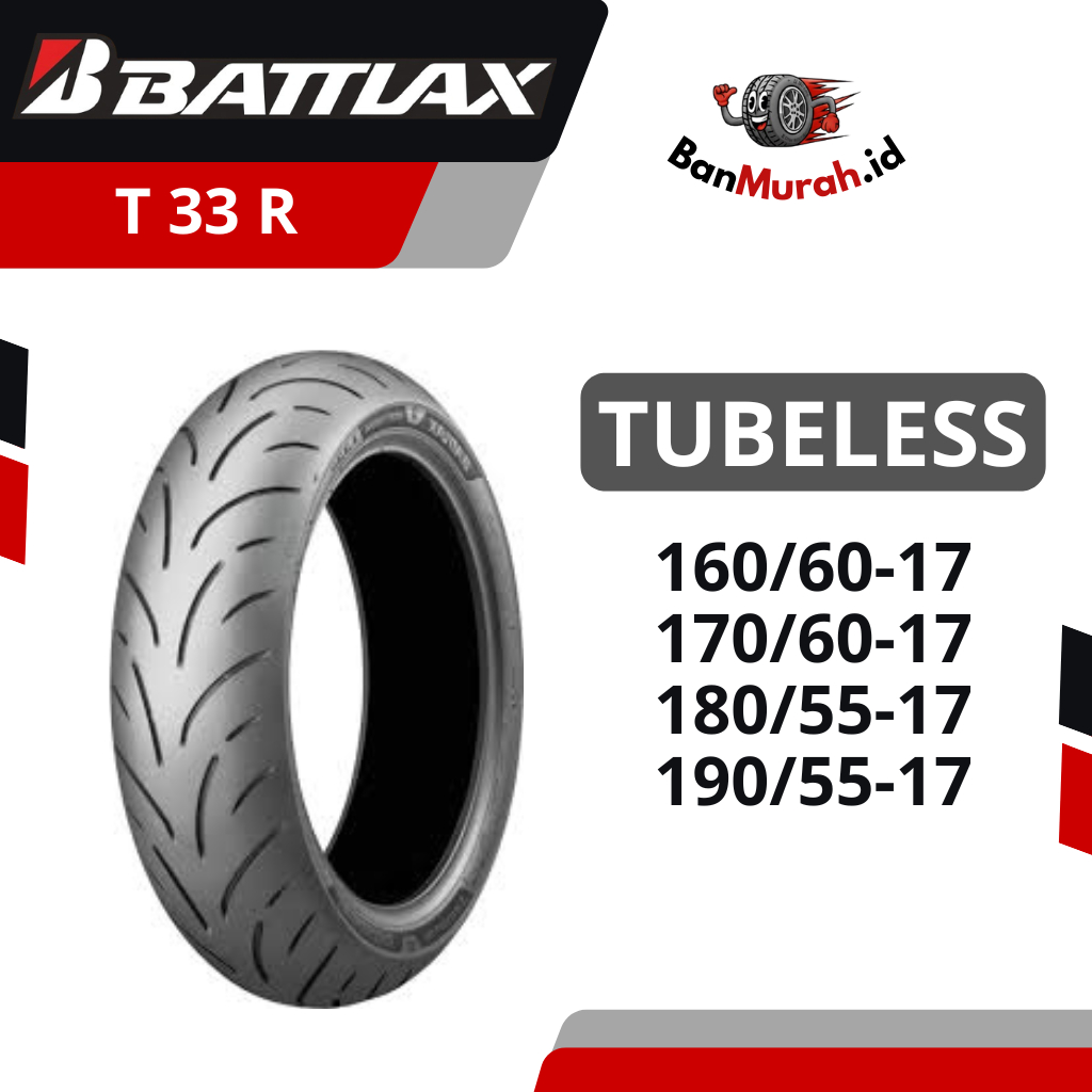 Ban Luar Motor BRIDGESTONE BATTLAX T33R Ukuran 160/60 170/60 180/55 190/55 Ring 17 TUBELESS