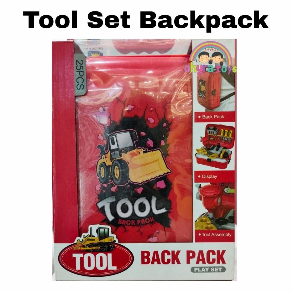 Mainan Anak Tool Set Backpack Tas Koper Perlengkapan Peralatan Bengkel