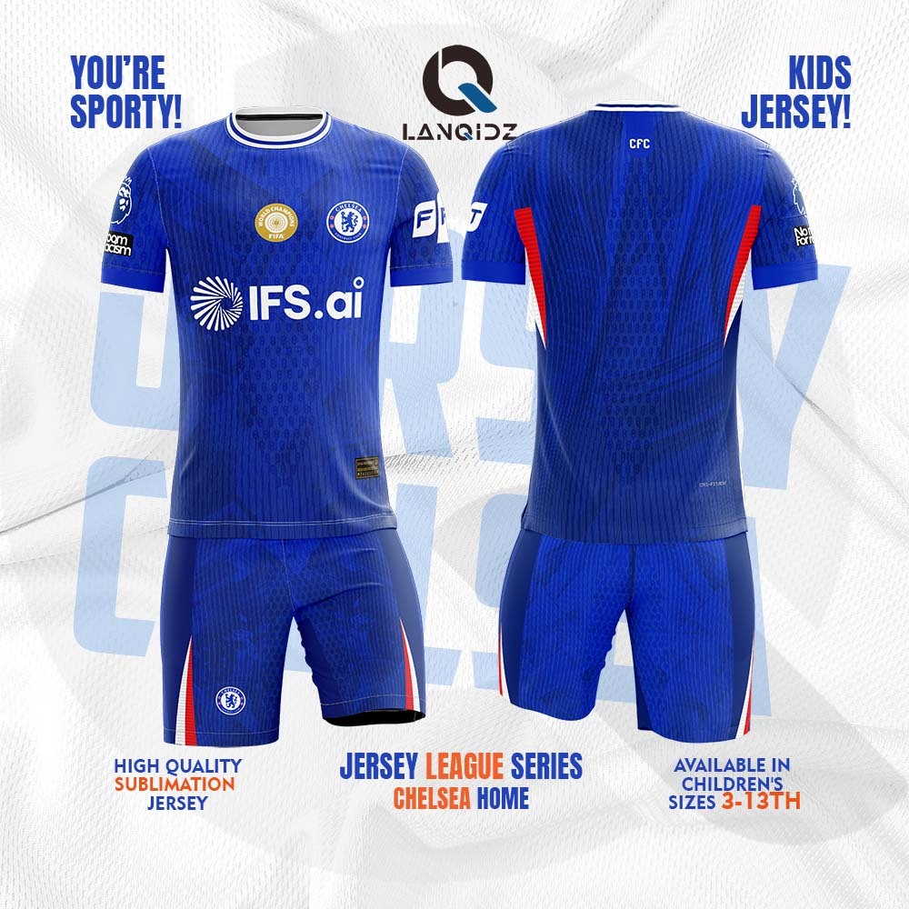 SETELAN BAJU BOLA ANAK CHELSEA | JERSEY BOLA ANAK | JERSEY CHELSEA | LANQIDZ