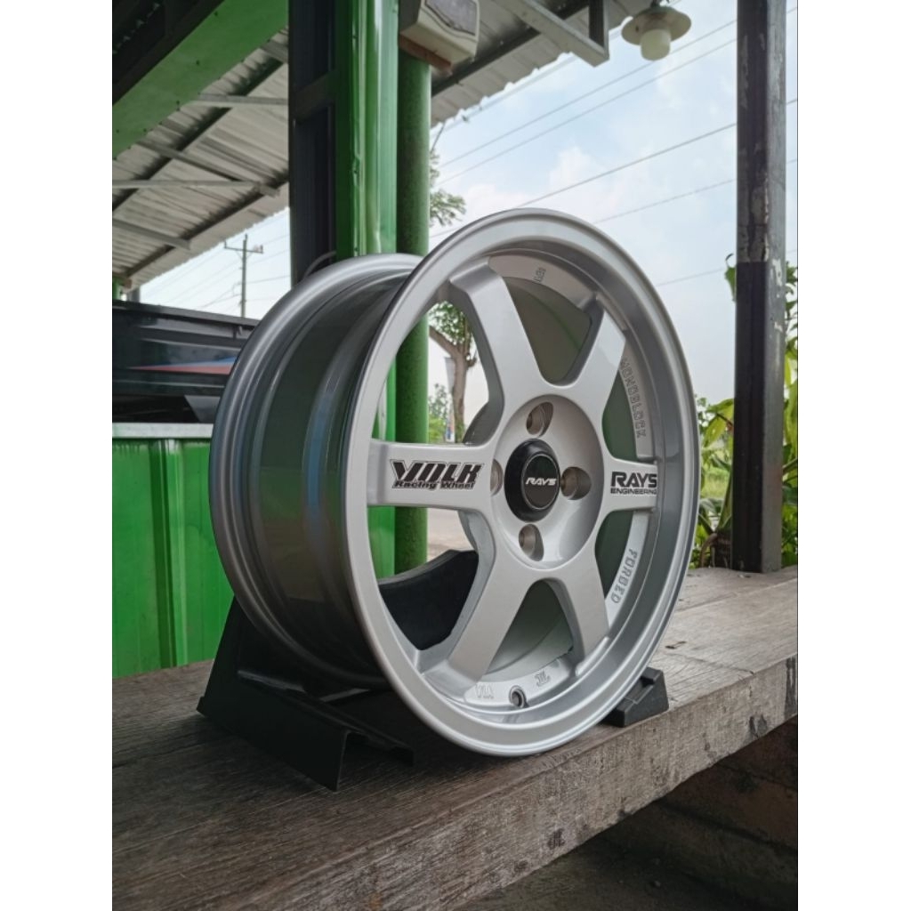 1 SET VELG TE37 BTV Victory BARU R15 H4 vcd 100 Lbr 6.5 ET 40 Wrn Silver