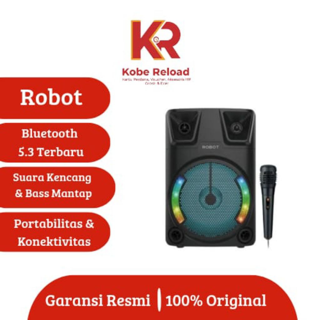 Speaker Bluetooth karaoke + mic robot RB700