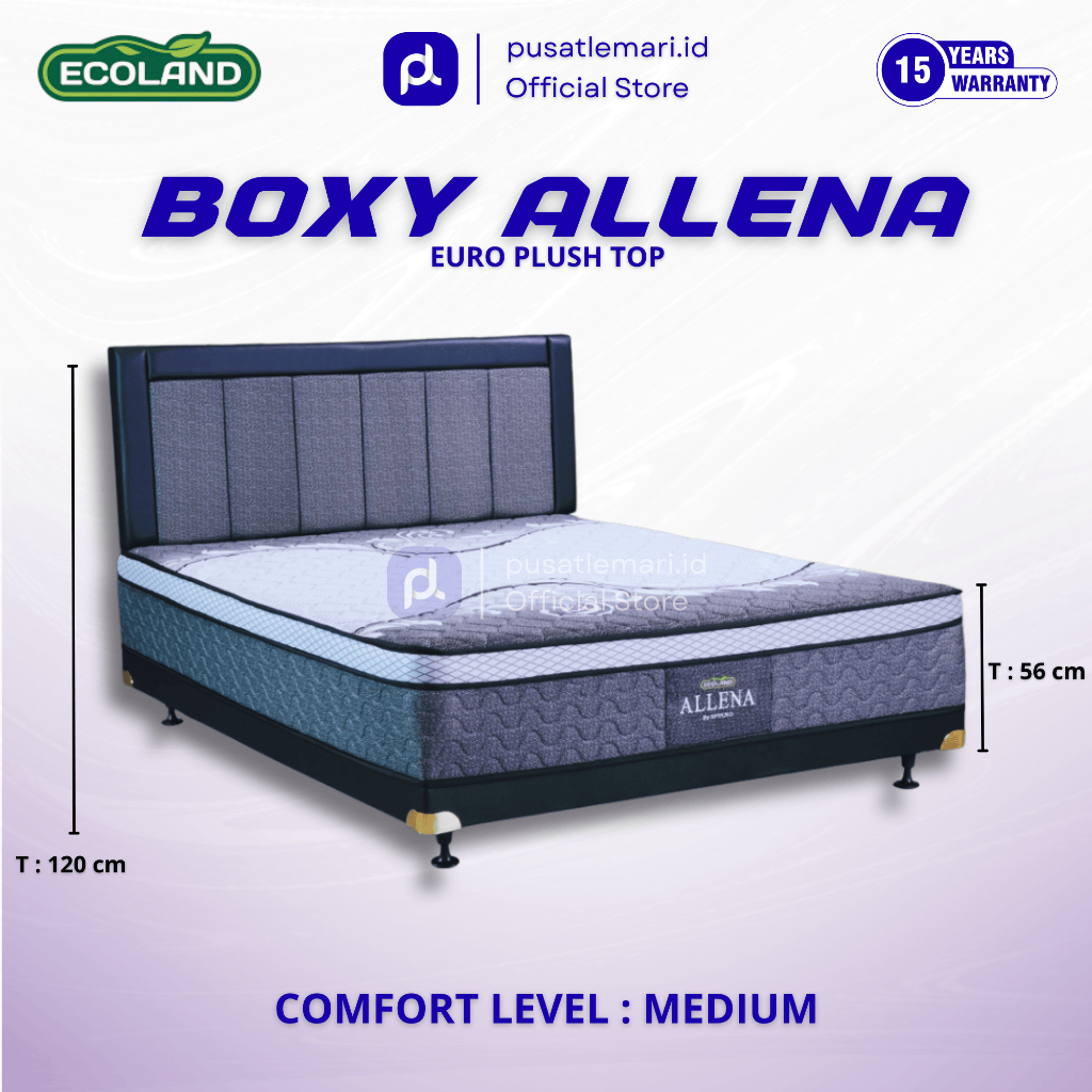 1 Set Springbed Boxy Spinno Ecoland Allena Matras Plush Top