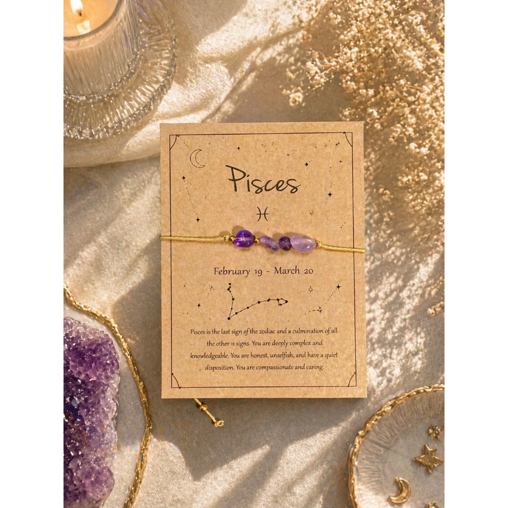Leeye Gelang Zodiak Pisces – Natural Crystal Healing Bracelet