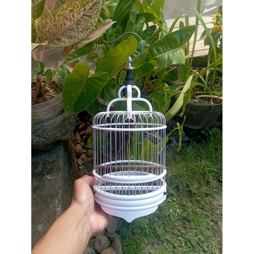 sangkar Cungkok mini D16cm bahan PVCalas akrilik hitam
