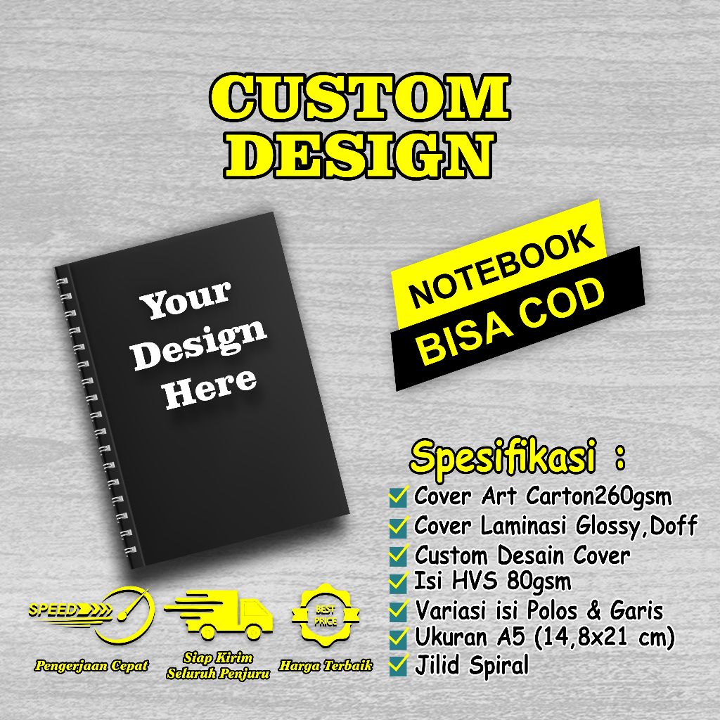Notebook Custom A5 | Block Note Custom | Note Book Spiral