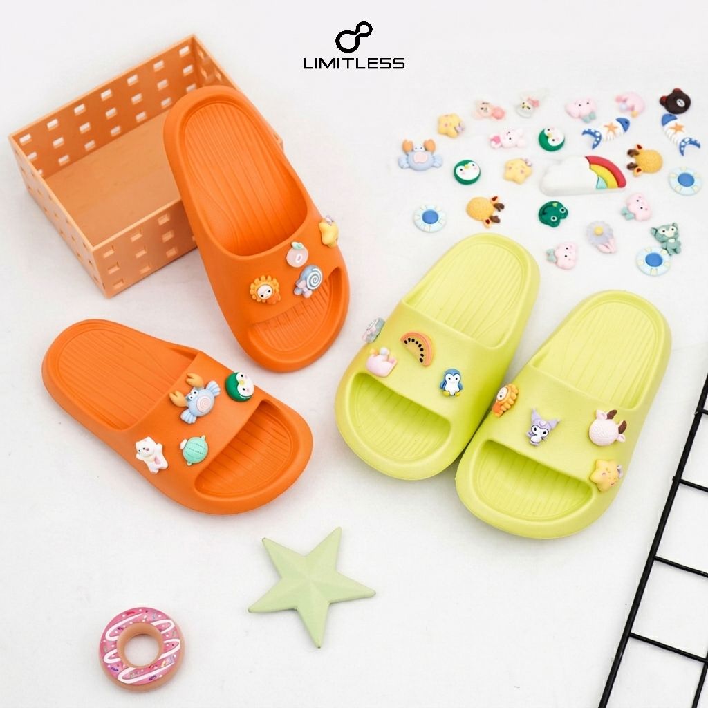 Sandal Anak Selop Karakter 3D Limitless Sandal Anak Unisex Cowok Cewek Empuk Limitless Sendal Balita