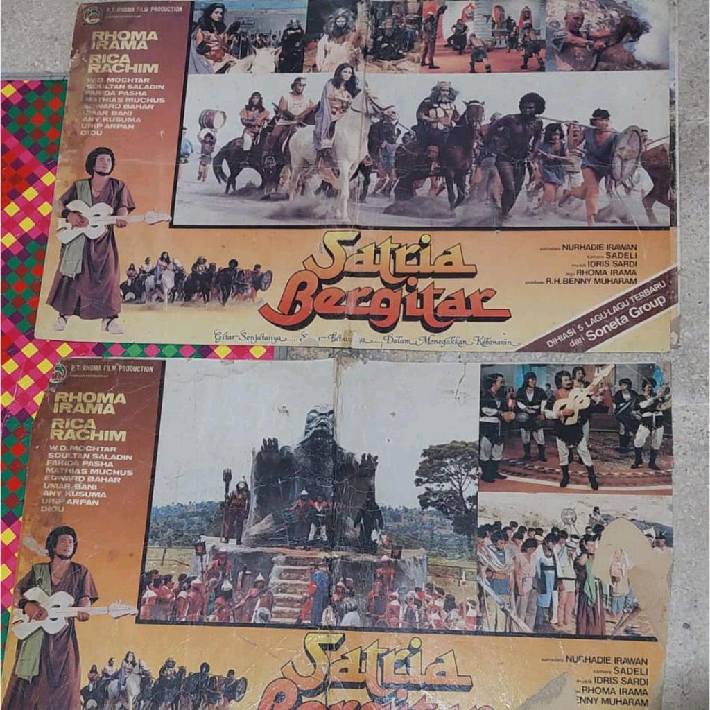 poster film lobby card satria bergitar 1986 rhoma irama set 2