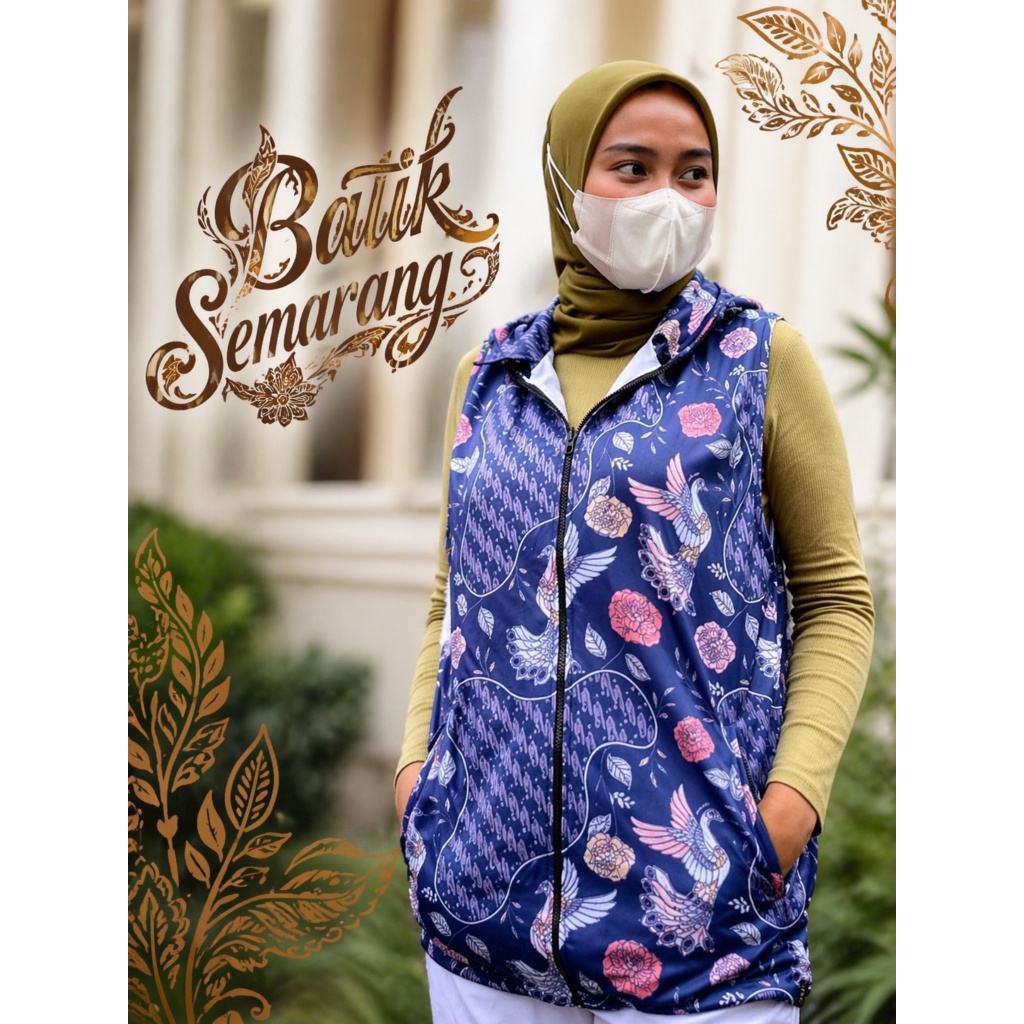 Queenzie Vest Batik Semarang Wanita Motif Modern – Outer Batik Premium Elegan & Nyaman
