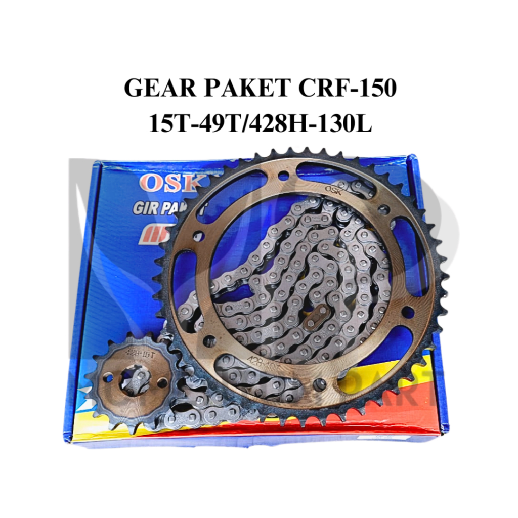 GEAR PAKET / GIGI TARIK KOMPLIT / GEAR SET SEPUHAN CRF 150 / CRF 150L / CRF 150 SUPERMOTO 15T-49T/42