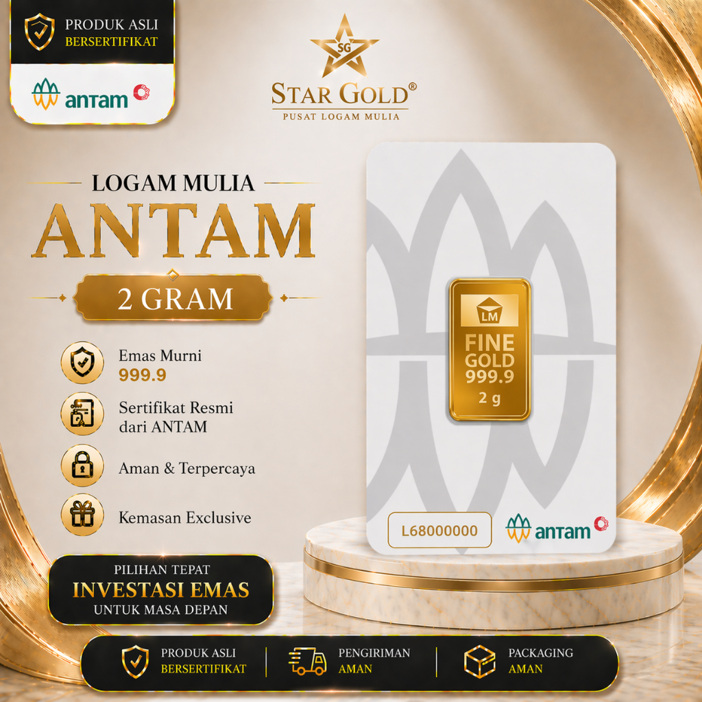 Star Gold Logam Mulia Antam Press ( LM ) 2Gram 2GR