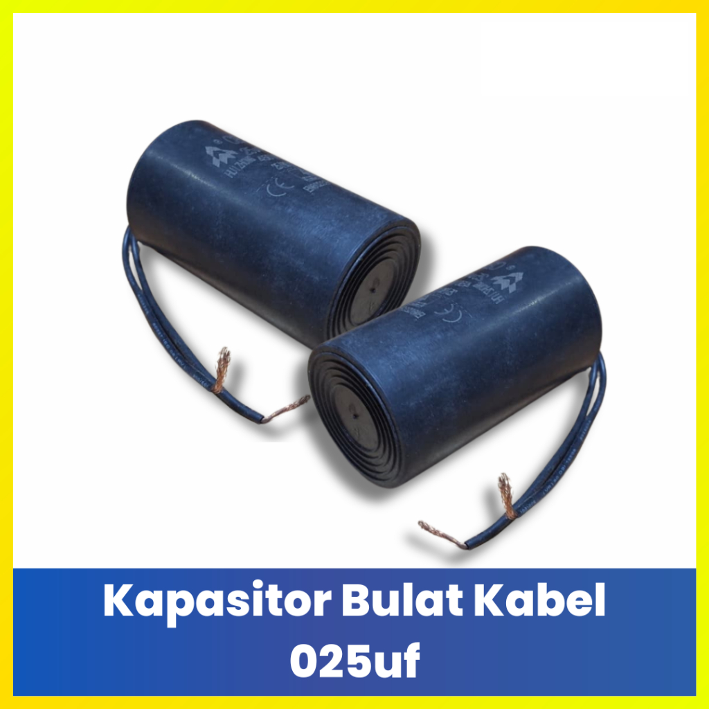 Capacitor Bulat 25uF 450VAC Kabel Suku Cadang Pompa Air Shimizu Sanyo Wasser