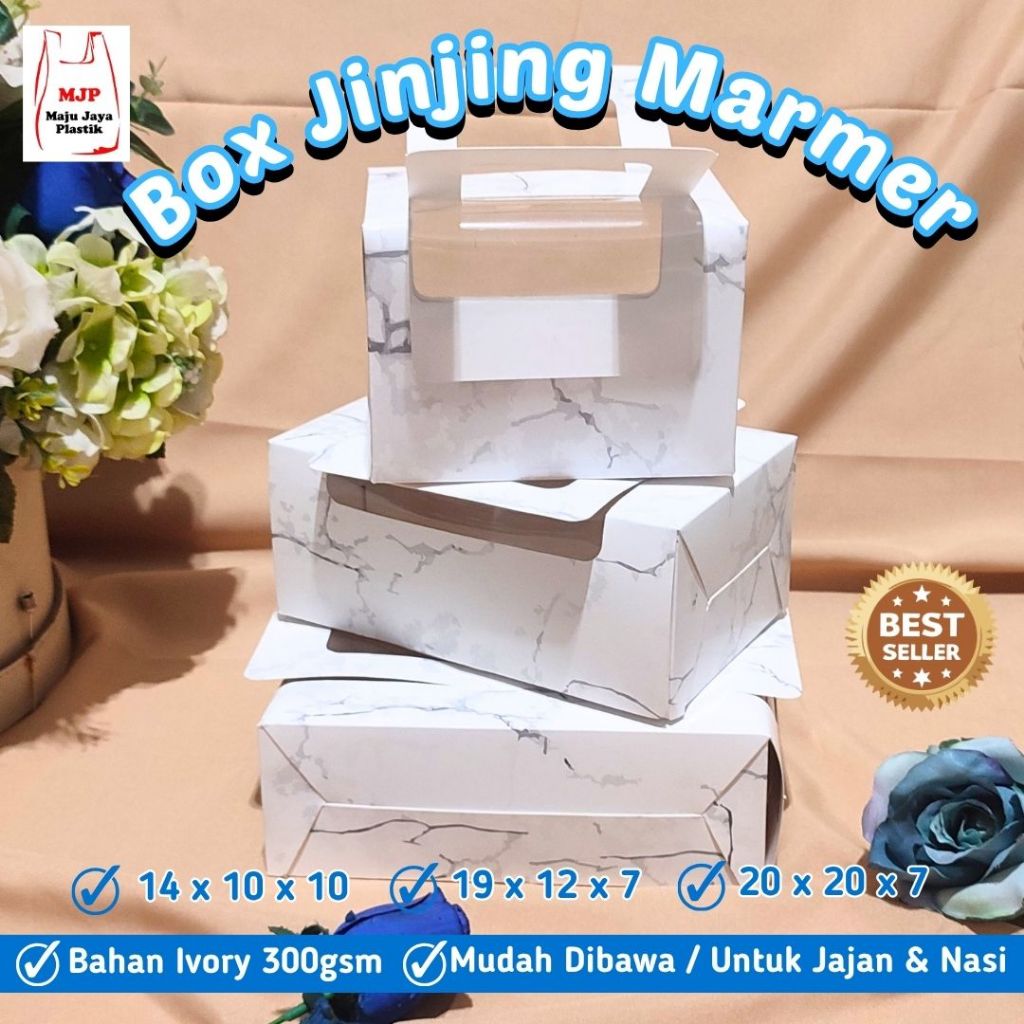 Box Kue Mika Handle 20x20x7 / 25x25x7cm | Dus Puding Gable Box Jinjing Mika Transparan Hampers Eid