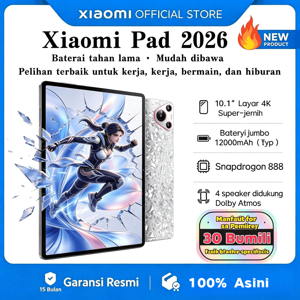 Xiaomi Pad 5G 10.1" 16GB+1TB Snapdragon 888 | 120Hz OLED | Tablet Android Murah Spek Dewa | Gaming B