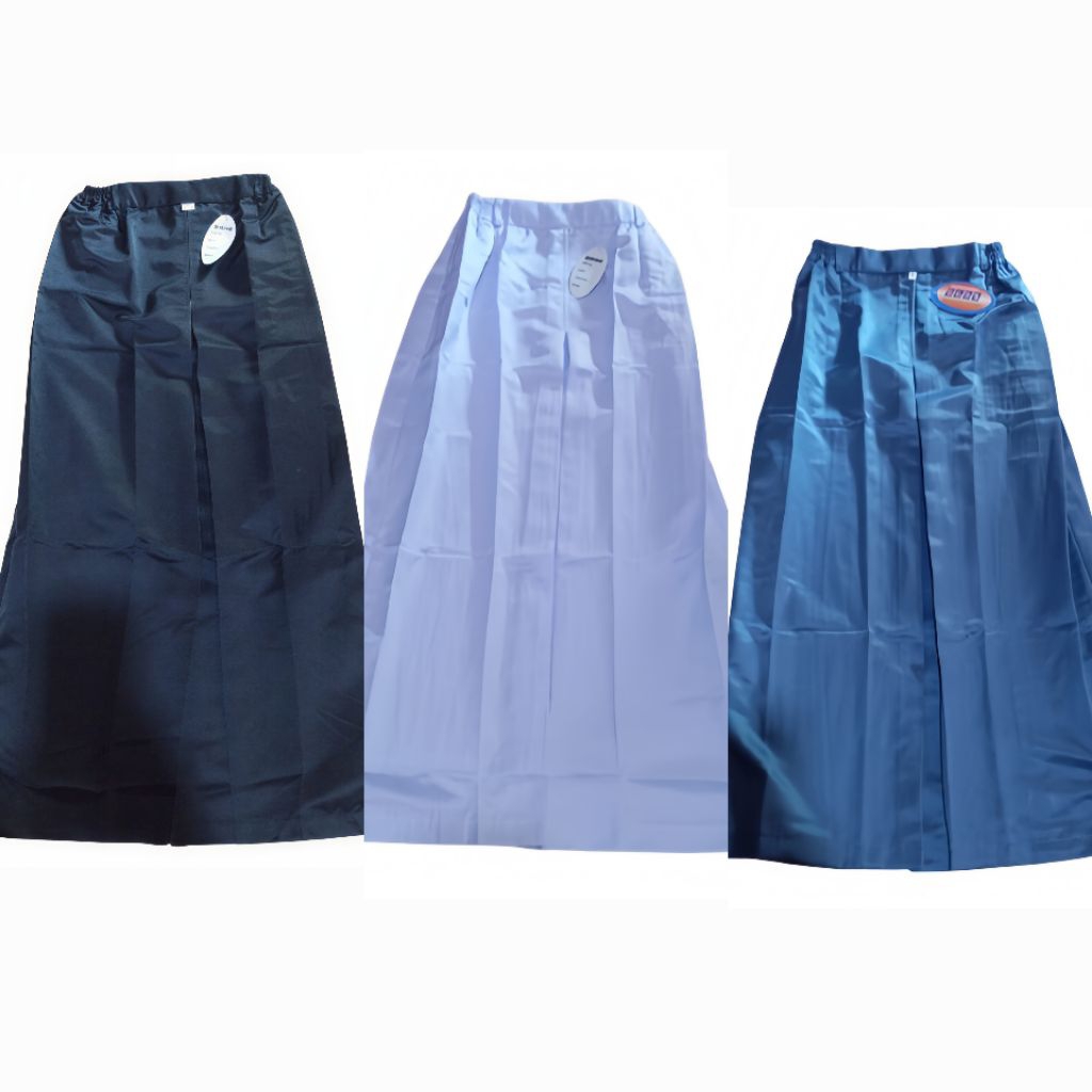 ​[PREMIUM] Rok Seragam Panjang Sekolah - Bahan Elemen (Abu/Hitam/Putih)