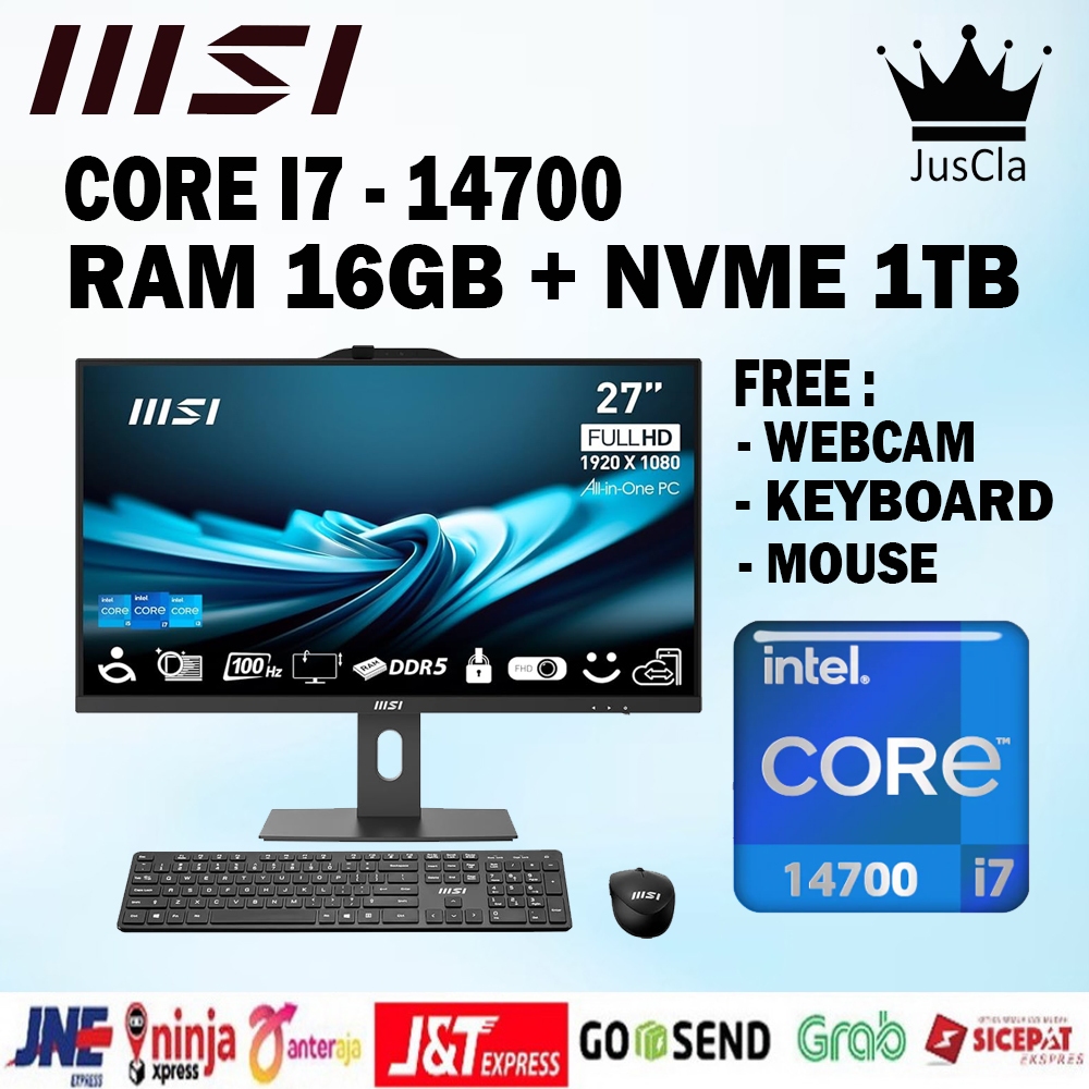 All in One PC MSI AP272P LED 27" Full HD Core i7 14700 | DDR5 16GB | SSD-NVME 1TB | WEBcam | Keyboar