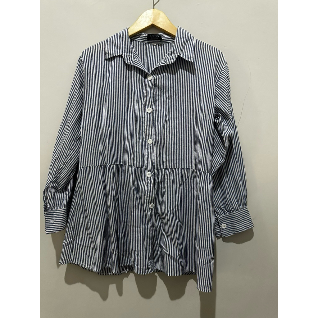 Atasan Salur/Kemeja Salur/Salur Biru-Putih/Blouse Salur