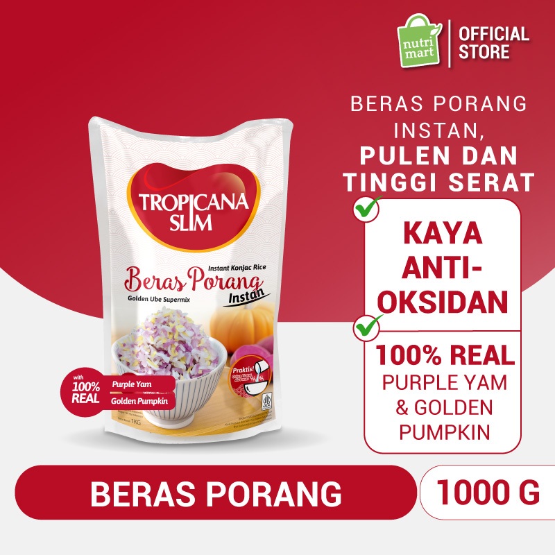 Tropicana Slim Beras Porang Instant Golden Ube Supermix 1000 g – Konjac Rice Shirataki