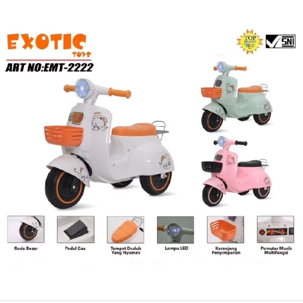 Motor Aki Anak 1 2 3 4 Tahun Exotic EMT-2222 380 watt