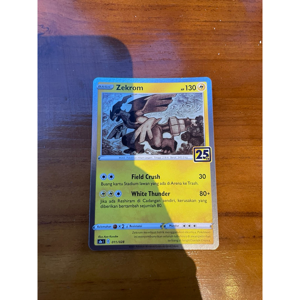 Zekrom 25th 011/028, Pokemon TCG Indonesia