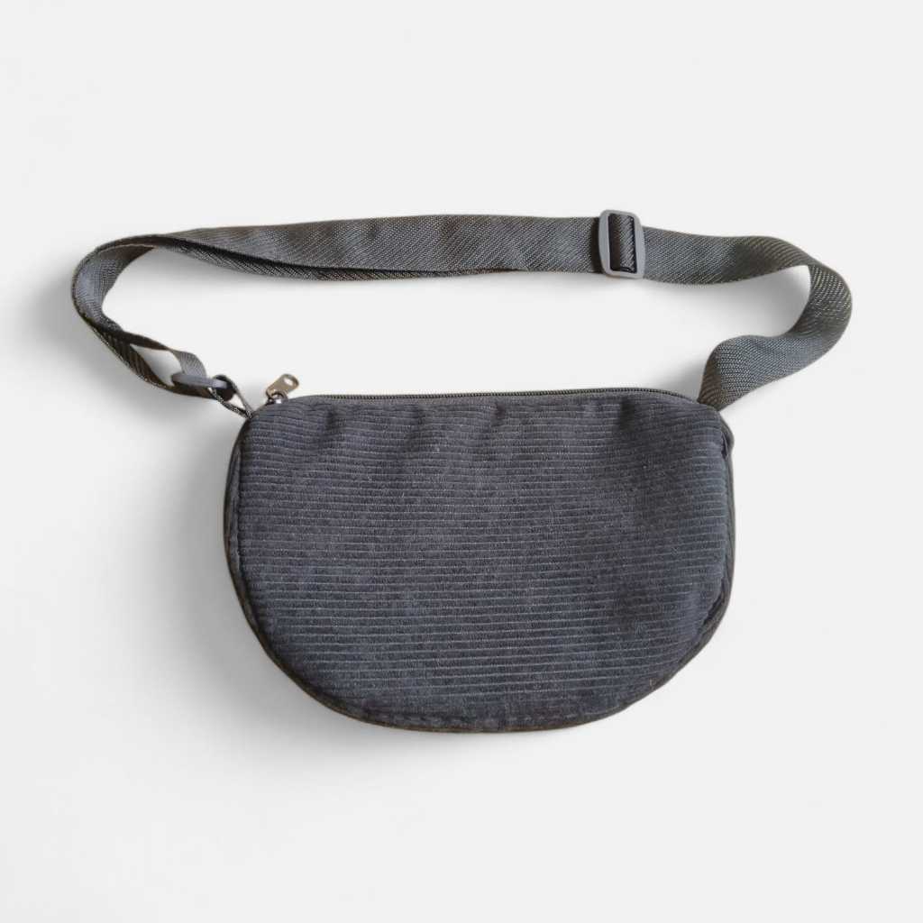 Tas selempang pria bahan corduroy model trendy - slingbag pria dan wanita kekinian