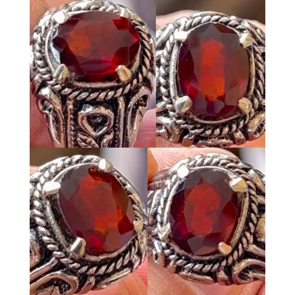 NATURAL CINCIN BATU PERMATA BROWNIEST RED HASSONITE GARNET SRILANGKA KRISTAL GOOD LUSTER AJIB SUPER