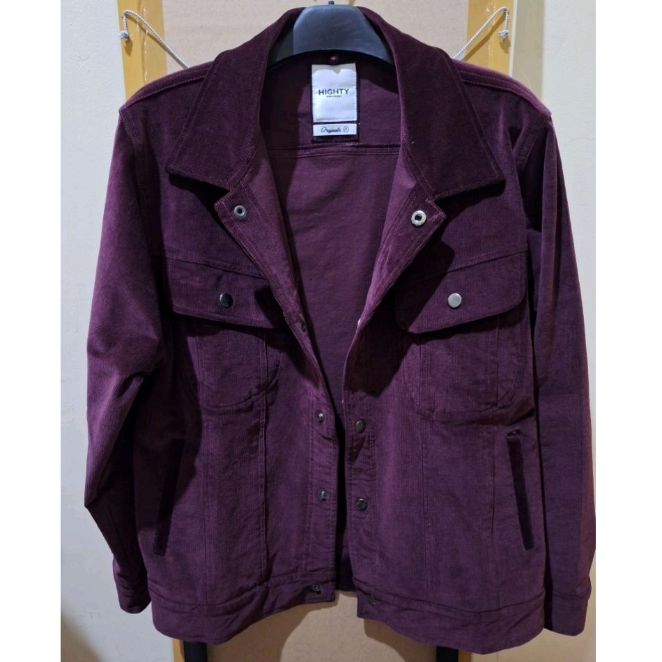 Jaket Plum Corduroy Trucker merk Highty preloved Size S