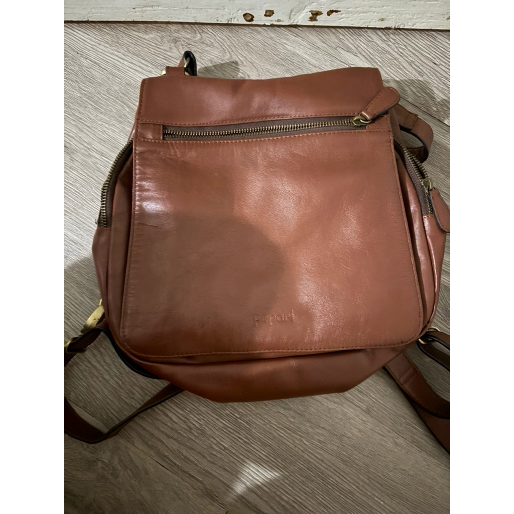 Tas ransel kulit asli - Pepari Leather - Preloved