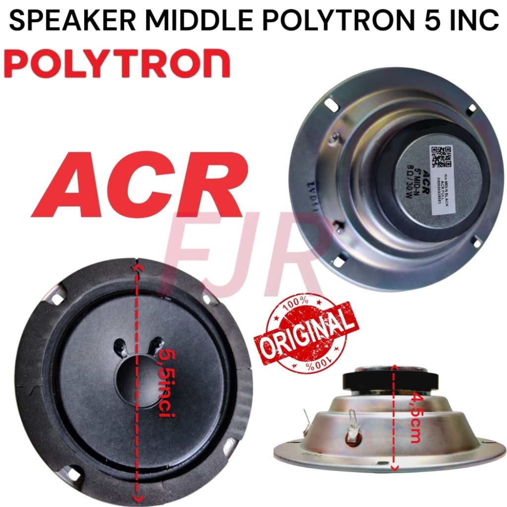 speaker middle ACR mid N black 5 INCI 8 ohm 30 watt speaker midrange medium 5 inch cocok speaker pol