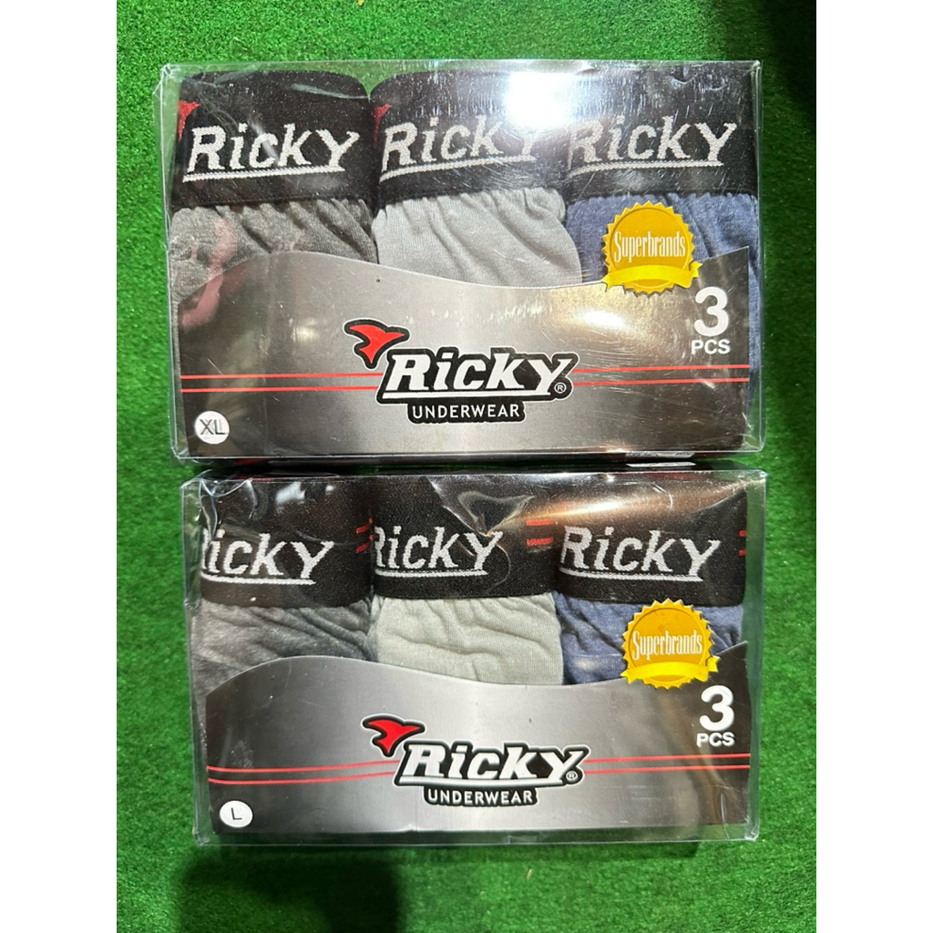 Celana Dalam Pria Ricky 3pcs Boxer Premium Nyaman Adem Karet Tebal
