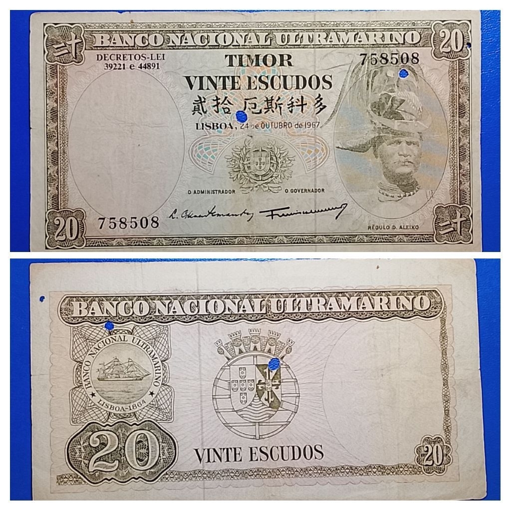 uang asing Timor 20 escudos p3237