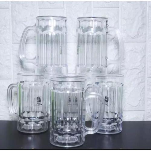 GMS 6PCS 1 LUSIN /12 PCS GELAS PLASTIK BESAR-GELAS BENING GAGANG 99