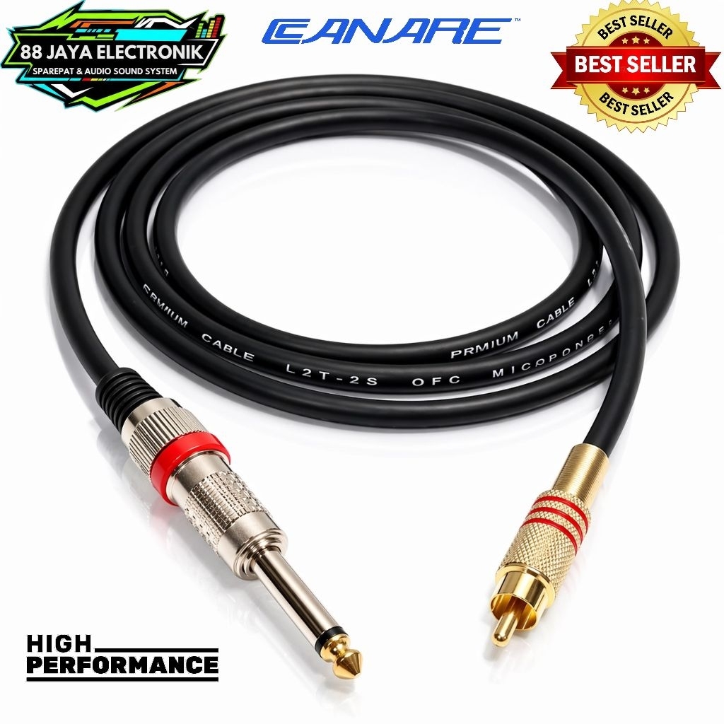 Kabel RCA To Akai mono / Jack Audio RCA Male To Akai 6,5mm Mono
