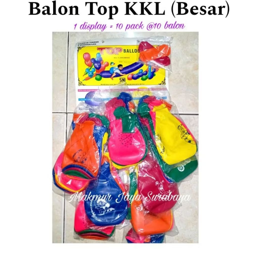(100 pcs) Balon Top KKL/Balon KKL/Balon Latex/Balon Bulat Motif/Balon Happy birthday/Balon Ultah/Bal