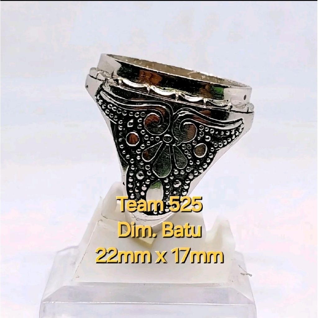 Ring emban alpaka super dim 22x17 tanam ukir ukiran bali pengikat ring cincin batu akik eceran kodia
