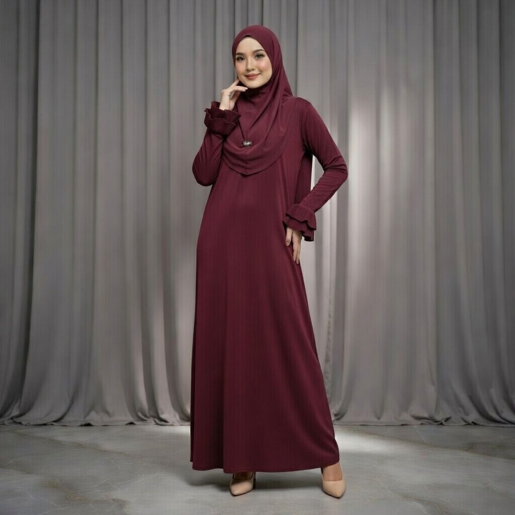 Abaya Gamis Set Hijab Jersey Premium